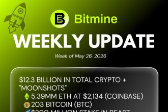 Bitmine Immersion Technologies (BMNR) Announces ETH Holdings Reach 5.39 Million Tokens, And Total Crypto And Total Cash Holdings Of $12.3 Billion