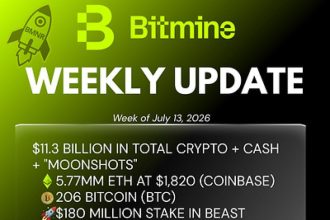 Bitmine Immersion Technologies (BMNR) Announces ETH Holdings Reach 5.77 Million Tokens, And Total Crypto And Total Cash Holdings Of $11.3 Billion