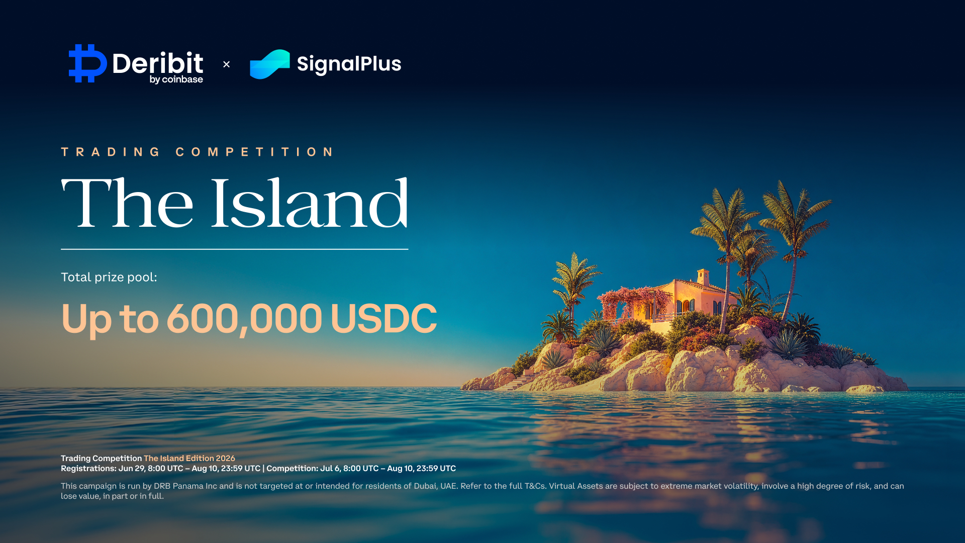 Deribit And SignalPlus Launch The Island Trading Competition With Up To $600,000 USDC In Prizes