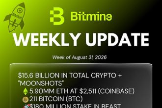 Bitmine Announces 5.90 Million ETH Holdings and $15.6 Billion in Total Assets