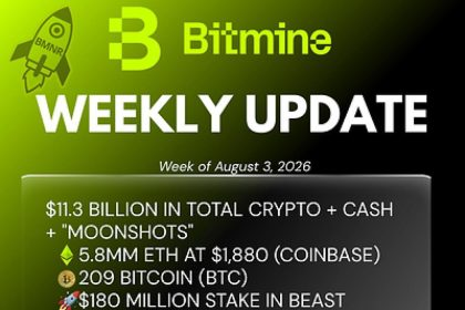 Bitmine Immersion Technologies (BMNR) Announces ETH Holdings Reach 5.8 Million Tokens, and Total Crypto and Total Cash Holdings of $11.3 Billion